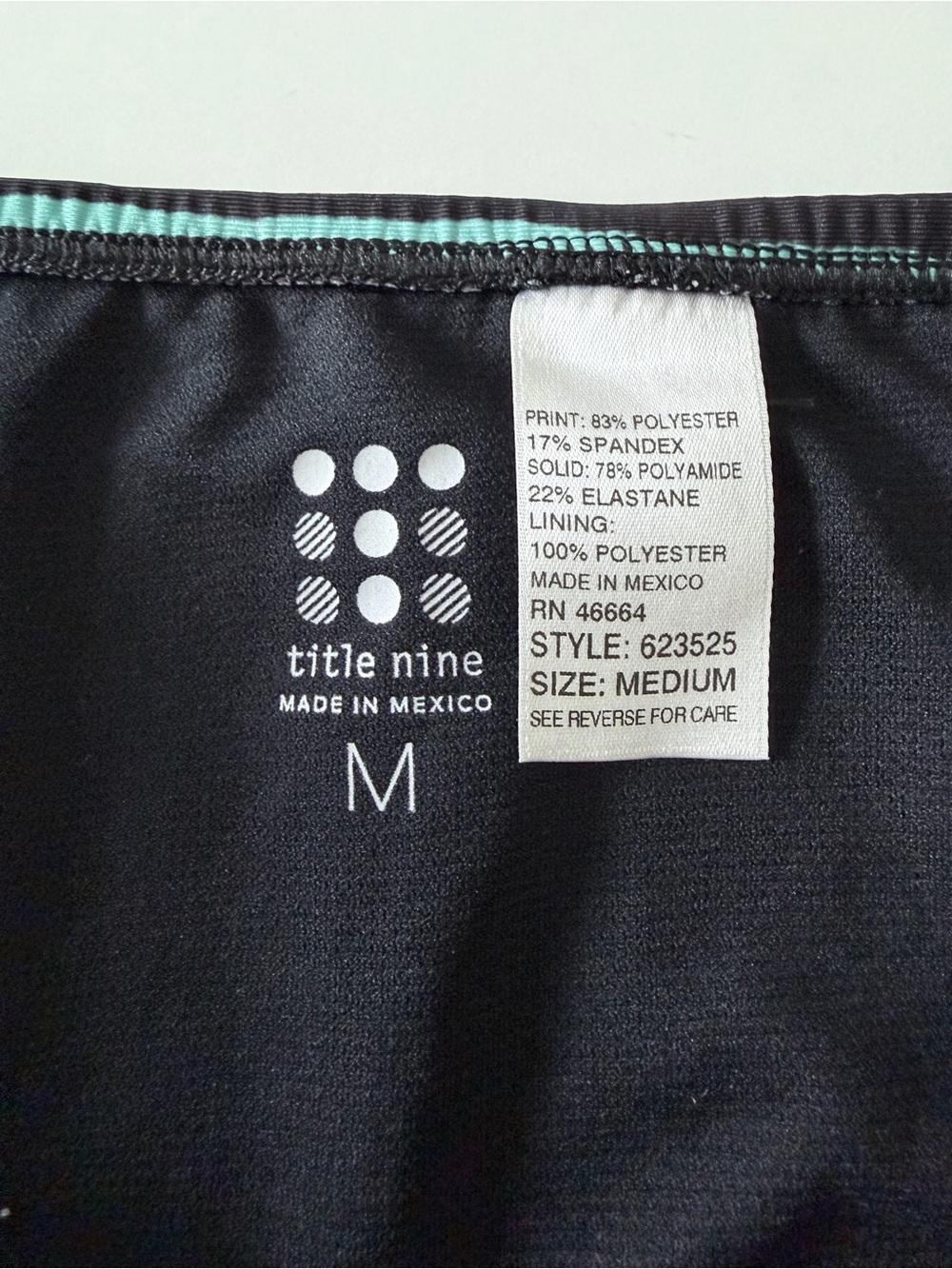 Title Nine Black Tide Wavy Stripes Tankini Top and Bottom Swimsuit Size M - Picture 11 of 12